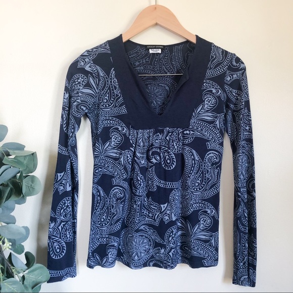 Splendid Tops - splendid bergdorf goodman | navy paisley top xs
